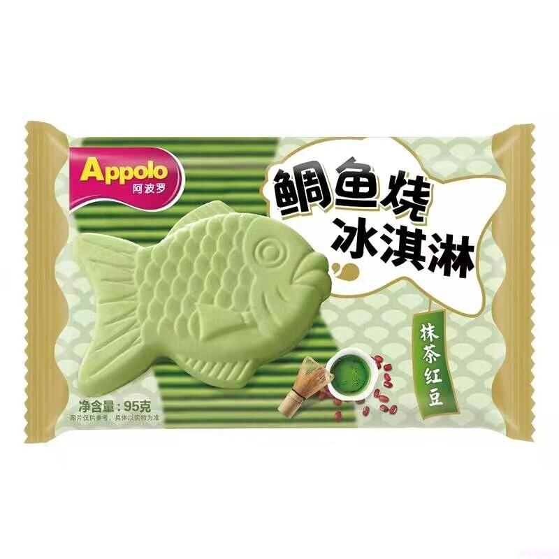Applo阿波罗鲷鱼烧抹茶红豆味冰淇淋  18支