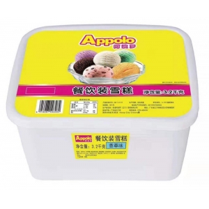 香港阿波罗餐饮桶装冰淇淋榴莲味雪糕批发3.2KG